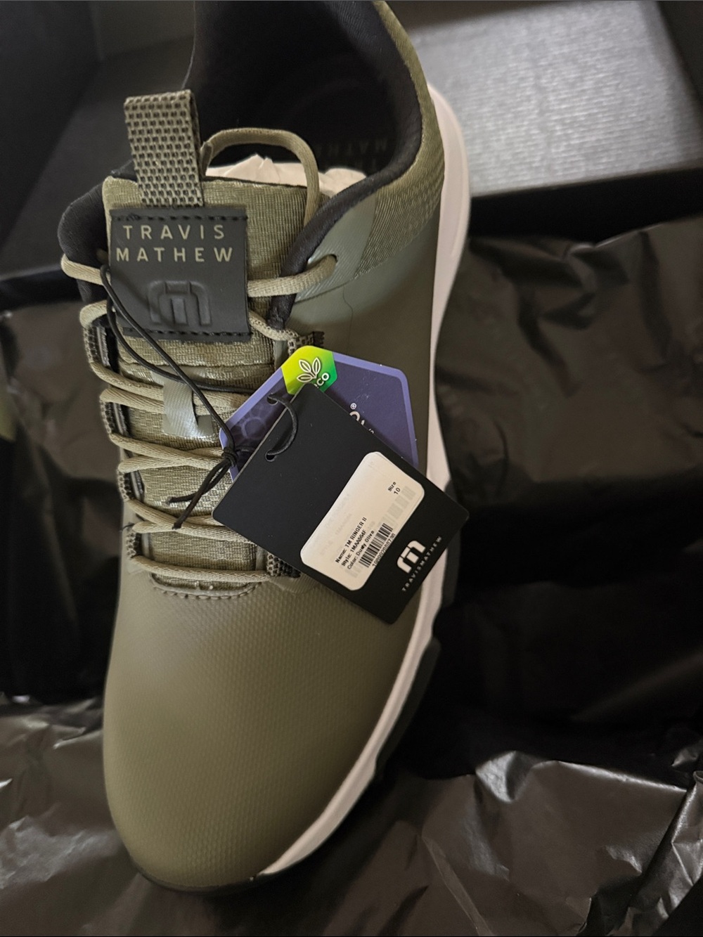 Travis Mathew Men’s Olive Green Low-Top Sneakers